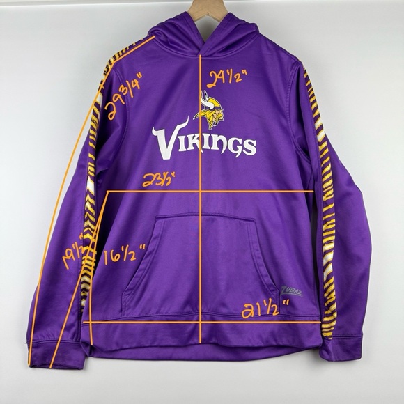 NFL Team Apparel Men’s L Minnesota Vikings Zubaz Hoodie Purple Pullover - Picture 9 of 9